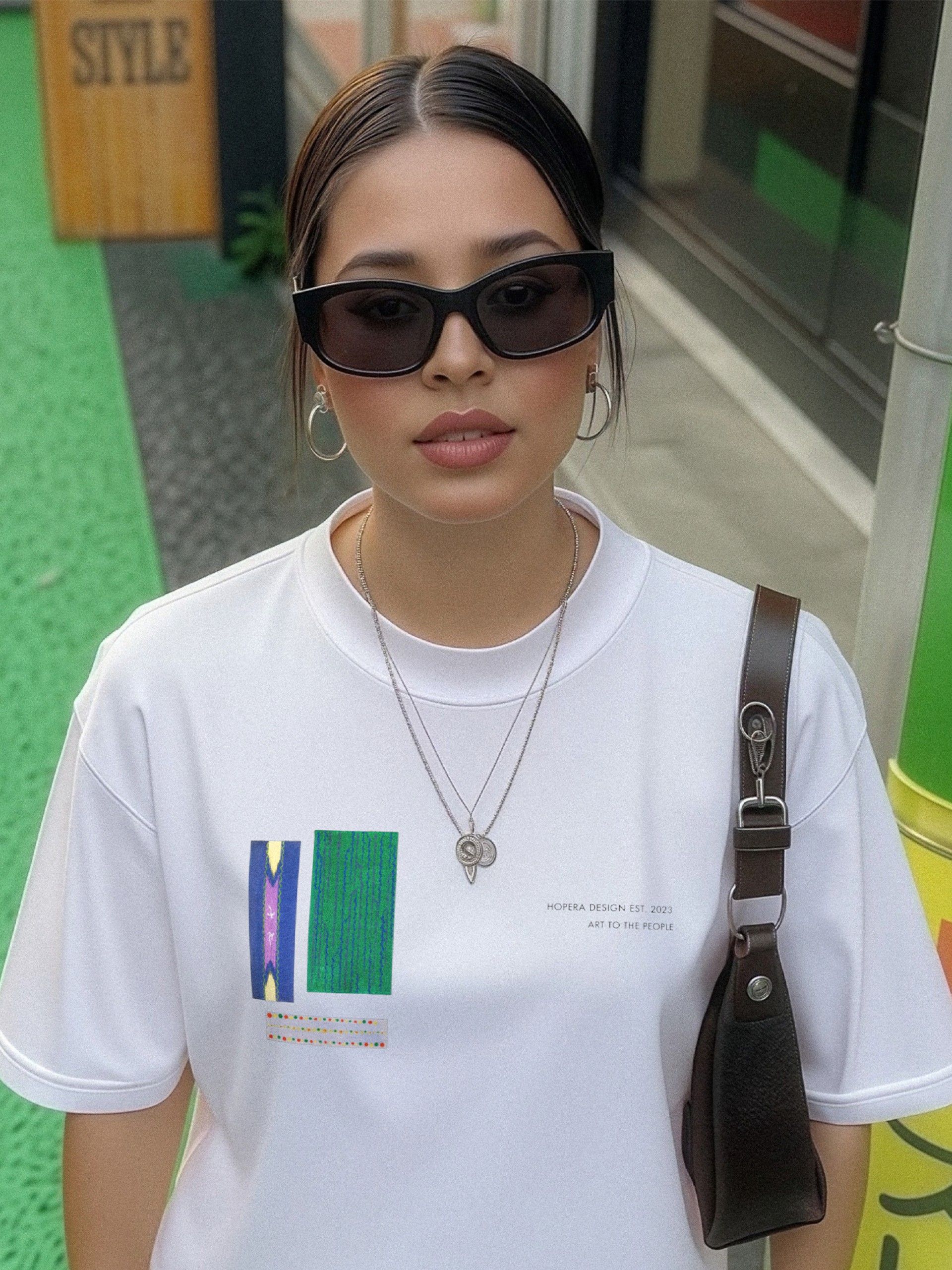 T-shirt Hopera Abstract Patterns Branca