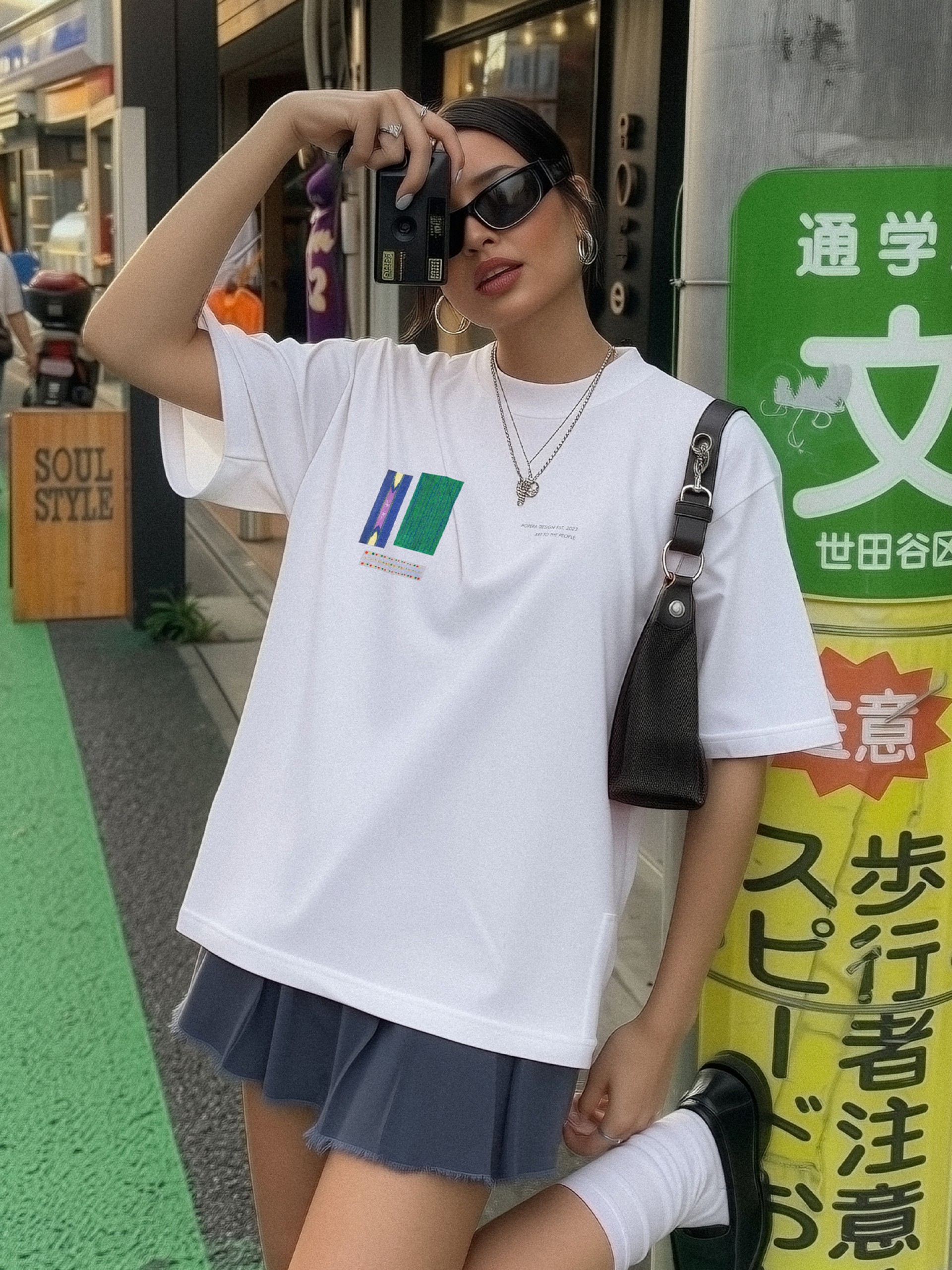 T-shirt Hopera Abstract Patterns Branca