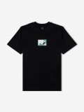 T-shirt Hopera Japan Coot and Lotus Preta