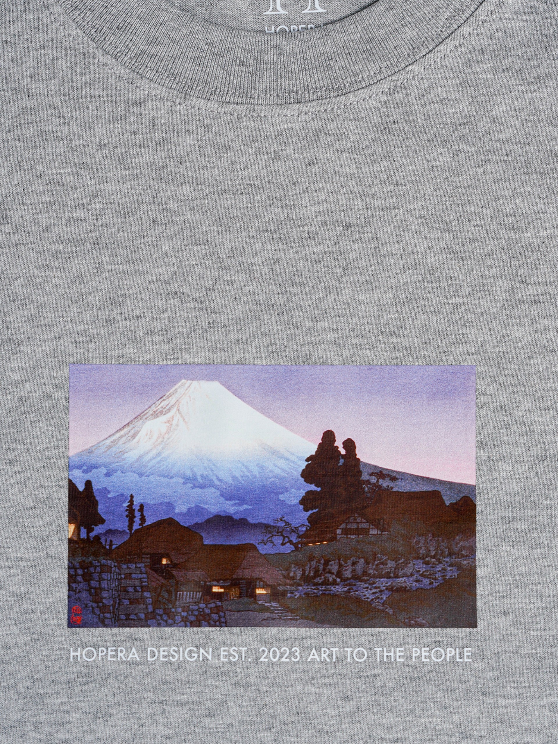Hopera Mikuho (Fuji) by Hiroaki Takahashi (20th century) Grey T-shirt