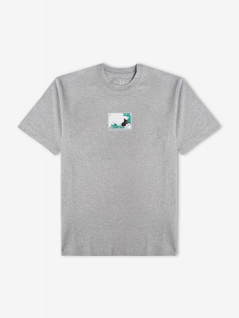 T-shirt Hopera Japan Coot and Lotus Cinzenta