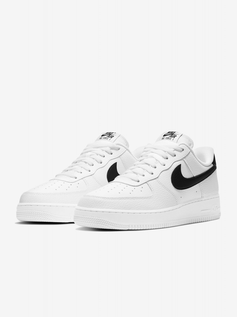 Sapatilhas Nike Air Force 1 07 Brancas e Pretas Para Homem