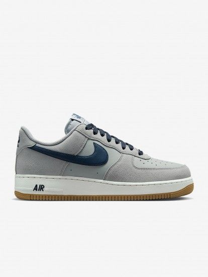 Nike Air Force 1 07 LV8 Grey and Blue Sneakers For Men