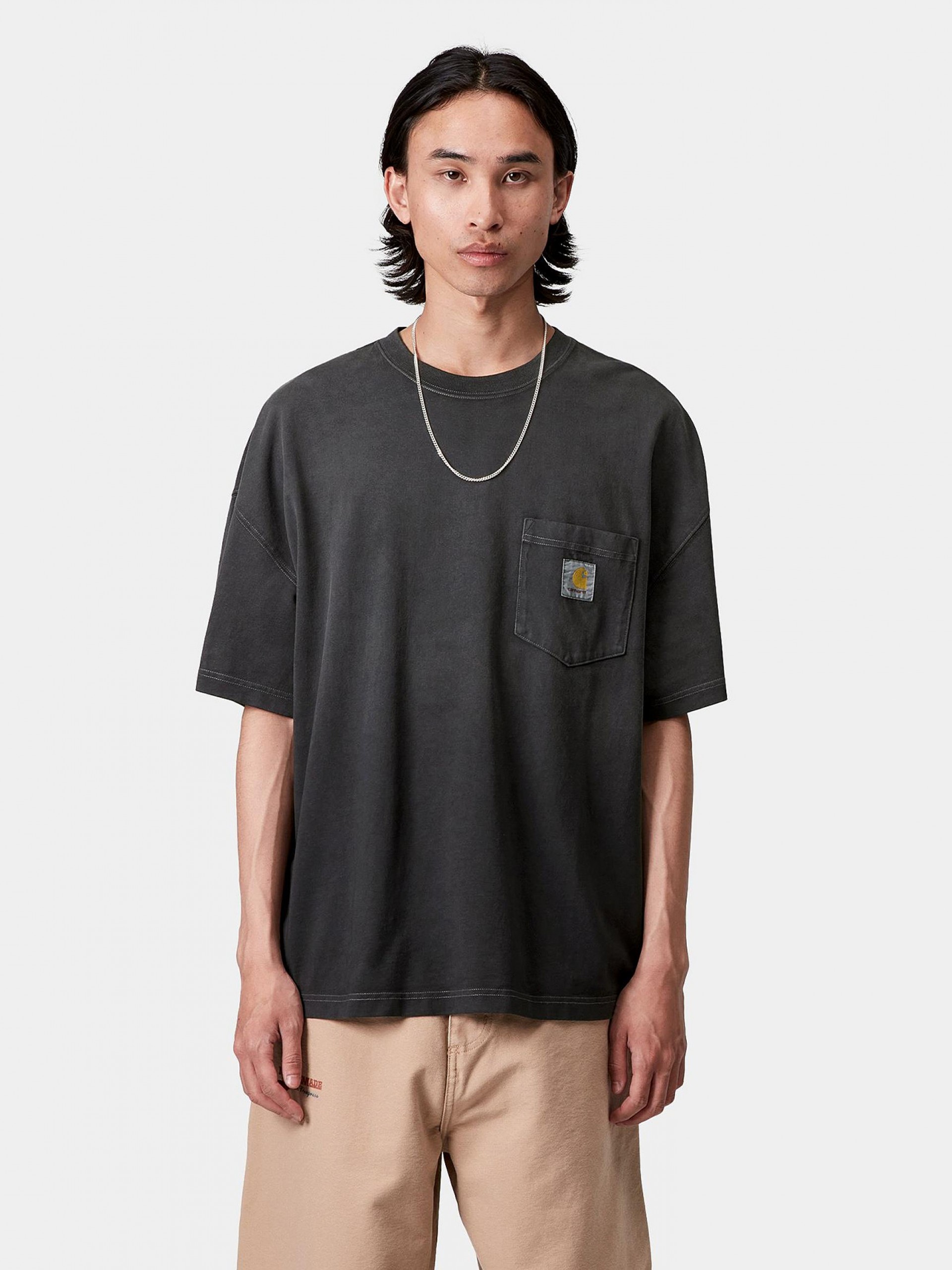 T-shirt Carhartt WIP Hudson Pocket Cinzenta