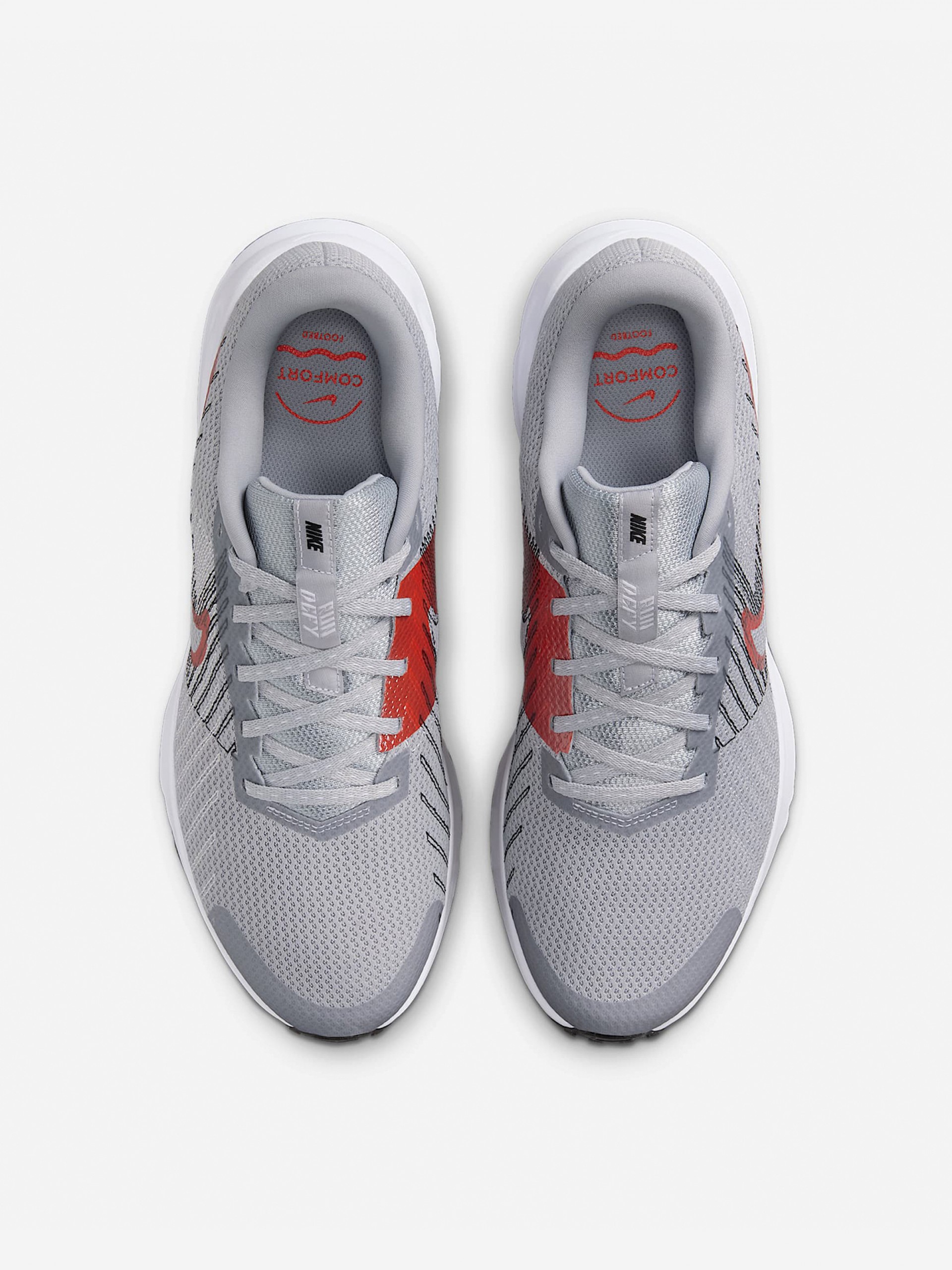 Sapatilhas de Running Nike Run Defy Cinzentas e Vermelhas Para Homem
