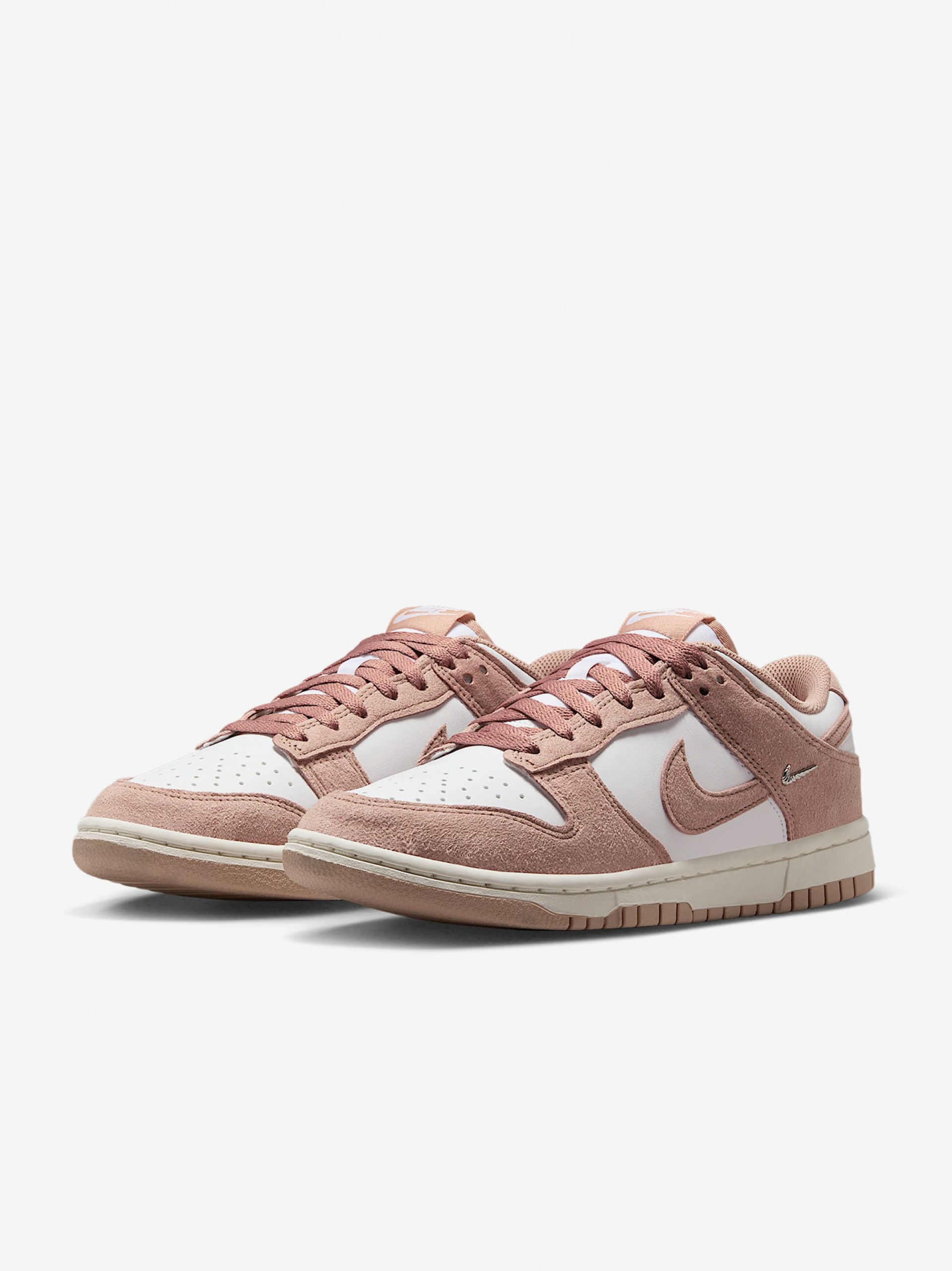 Sapatilhas Nike Dunk Low Rosa e Brancas Para Mulher