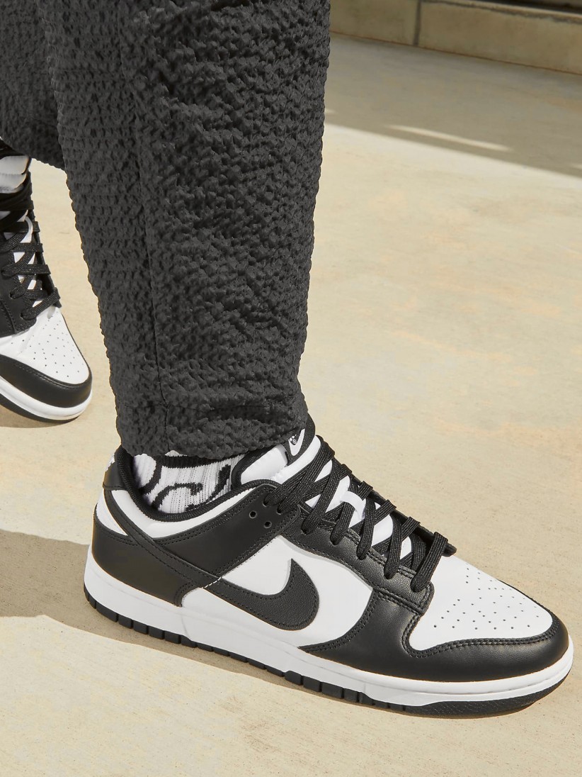 Sapatilhas Nike Dunk Low Retro Pretas e Brancas Para Homem