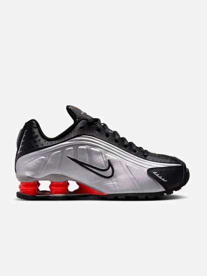 Sapatilhas Nike Shox R4 Prateadas e Pretas Jnior