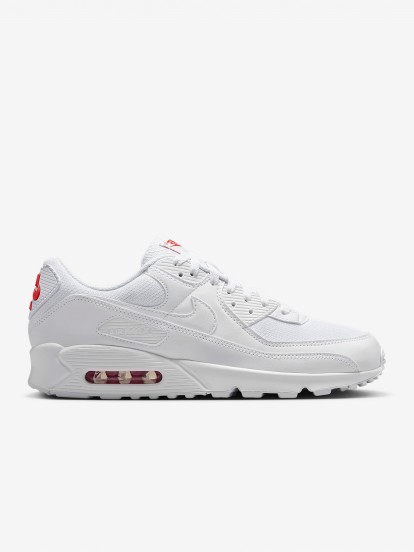 Nike Air Max 90 White and Red Sneakers For Men