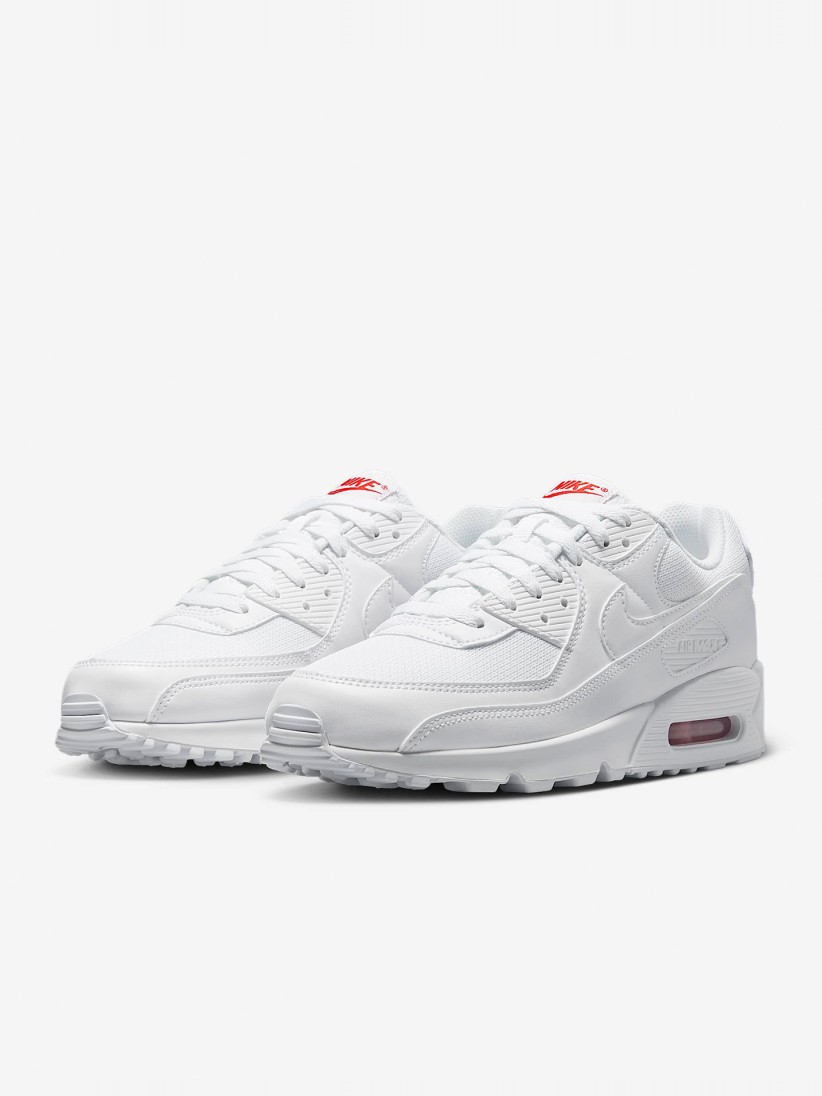 Zapatillas Nike Air Max 90 Blancas y Rojas Para Hombre