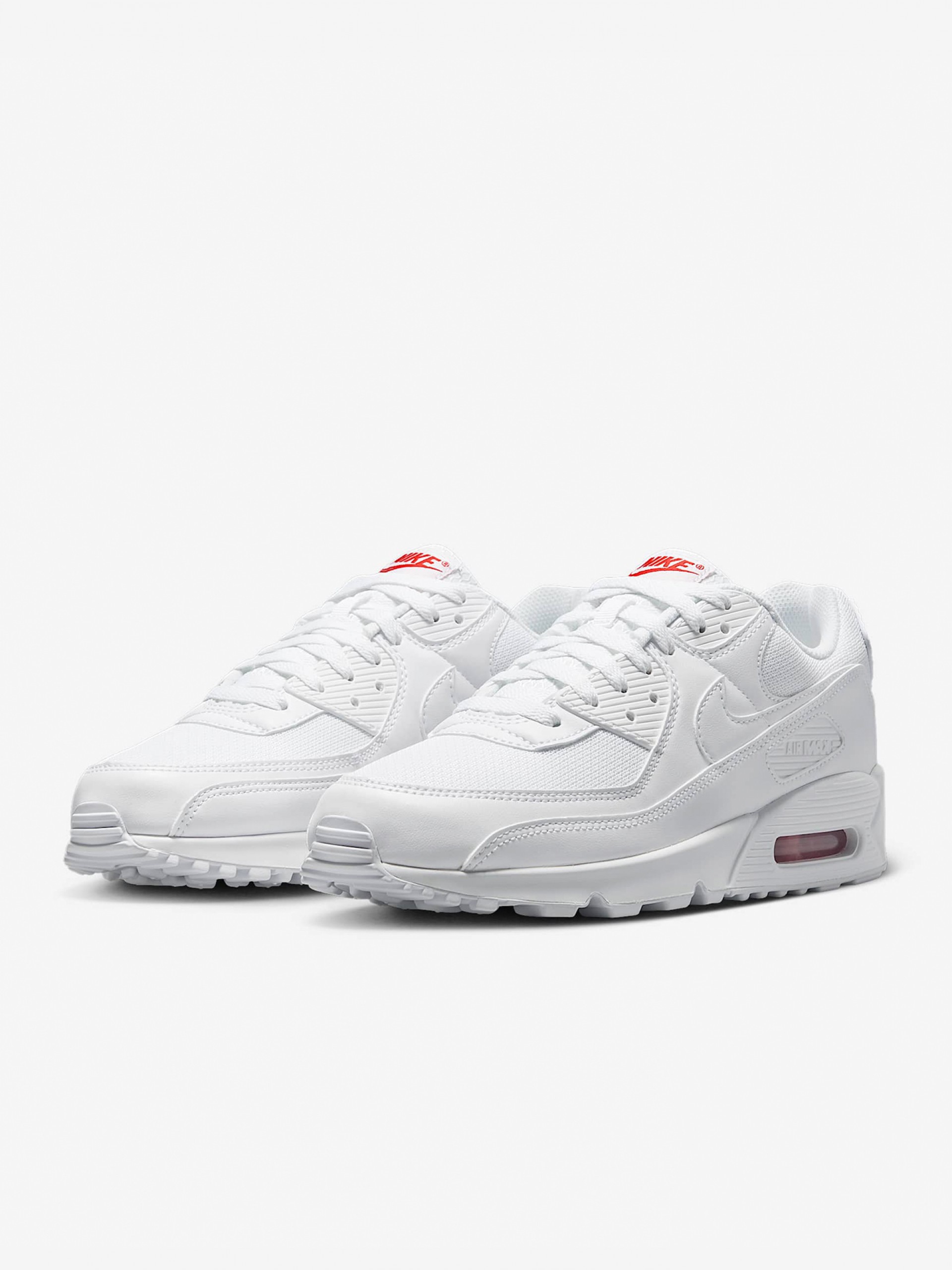 Sapatilhas Nike Air Max 90 Brancas e Vermelhas Para Homem