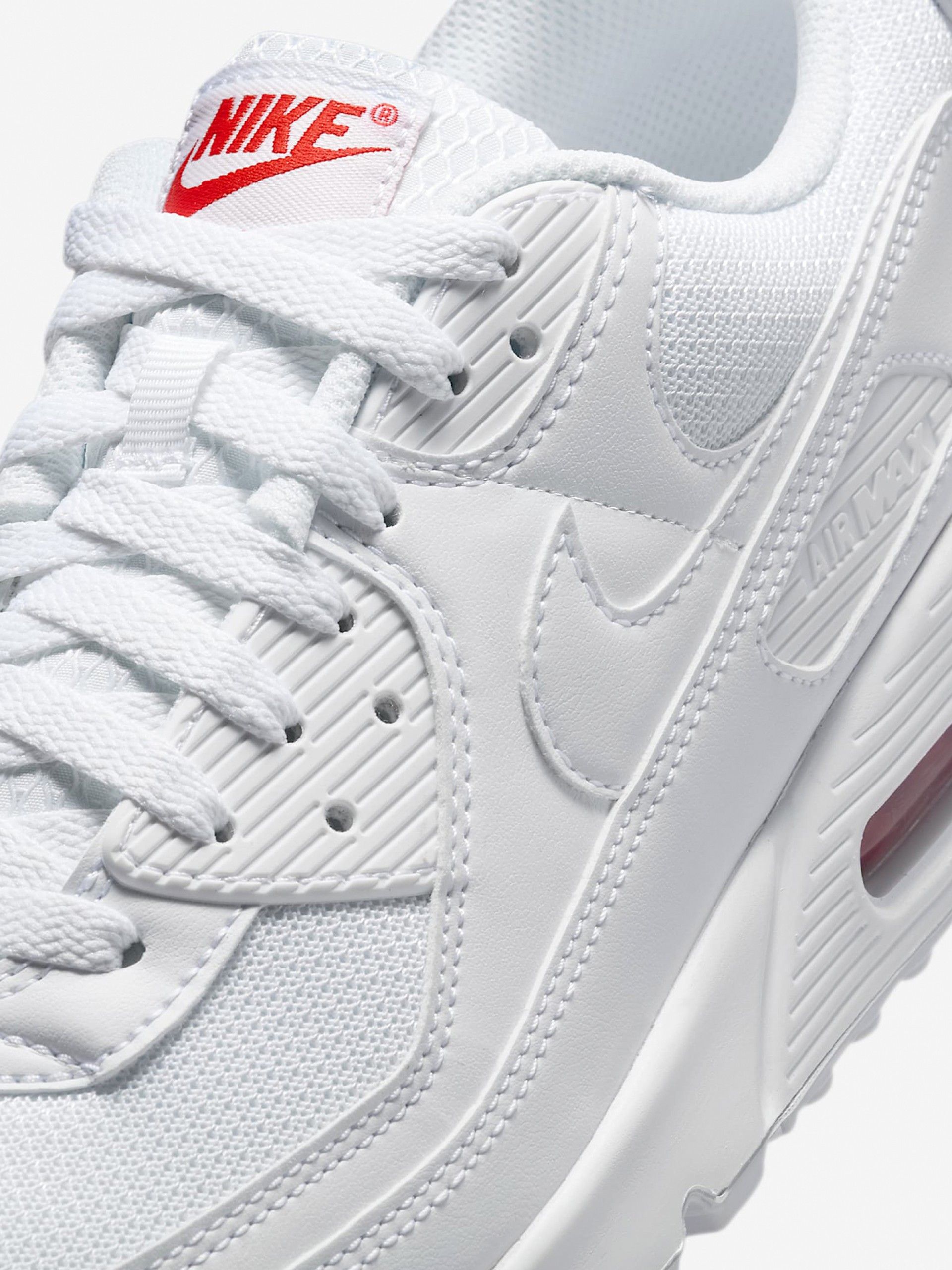 Sapatilhas Nike Air Max 90 Brancas e Vermelhas Para Homem
