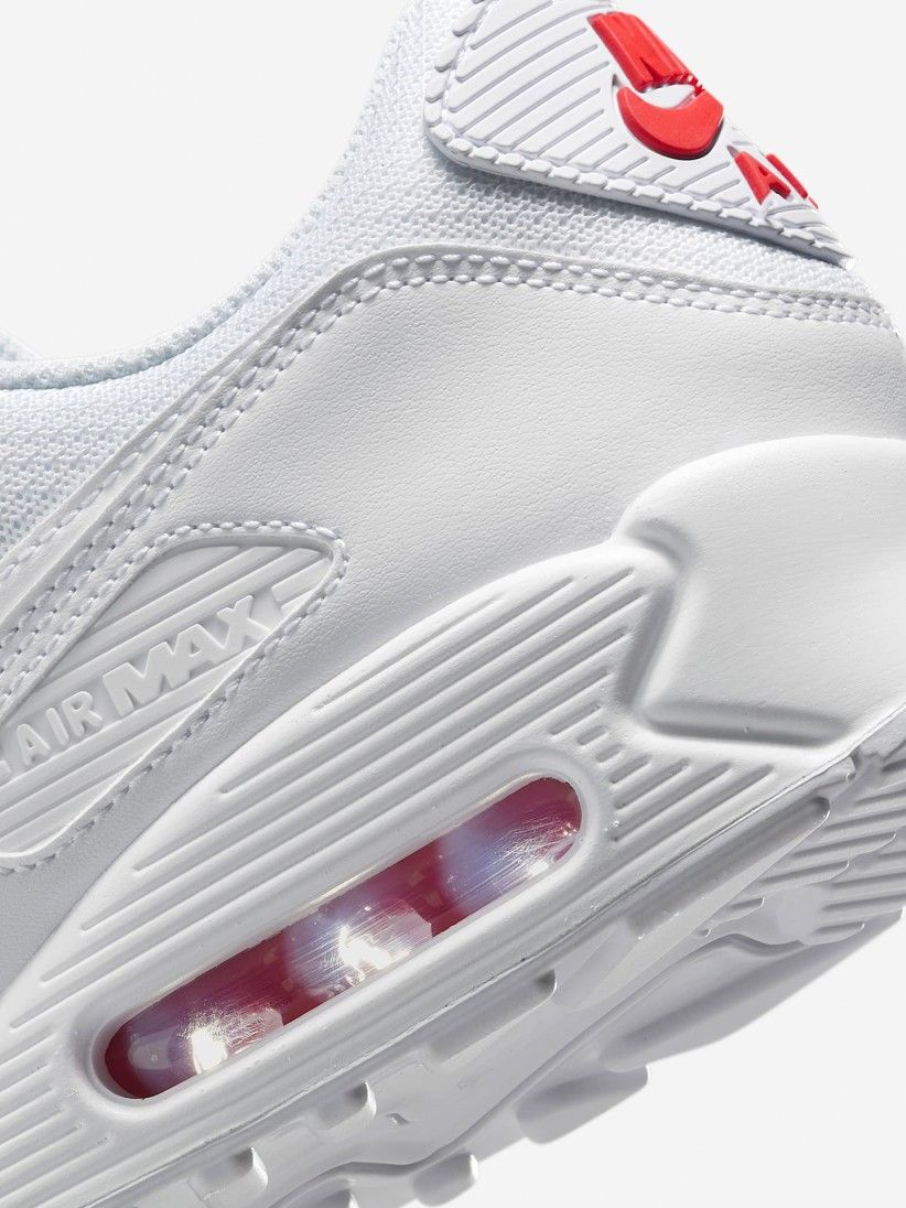 Zapatillas Nike Air Max 90 Blancas y Rojas Para Hombre