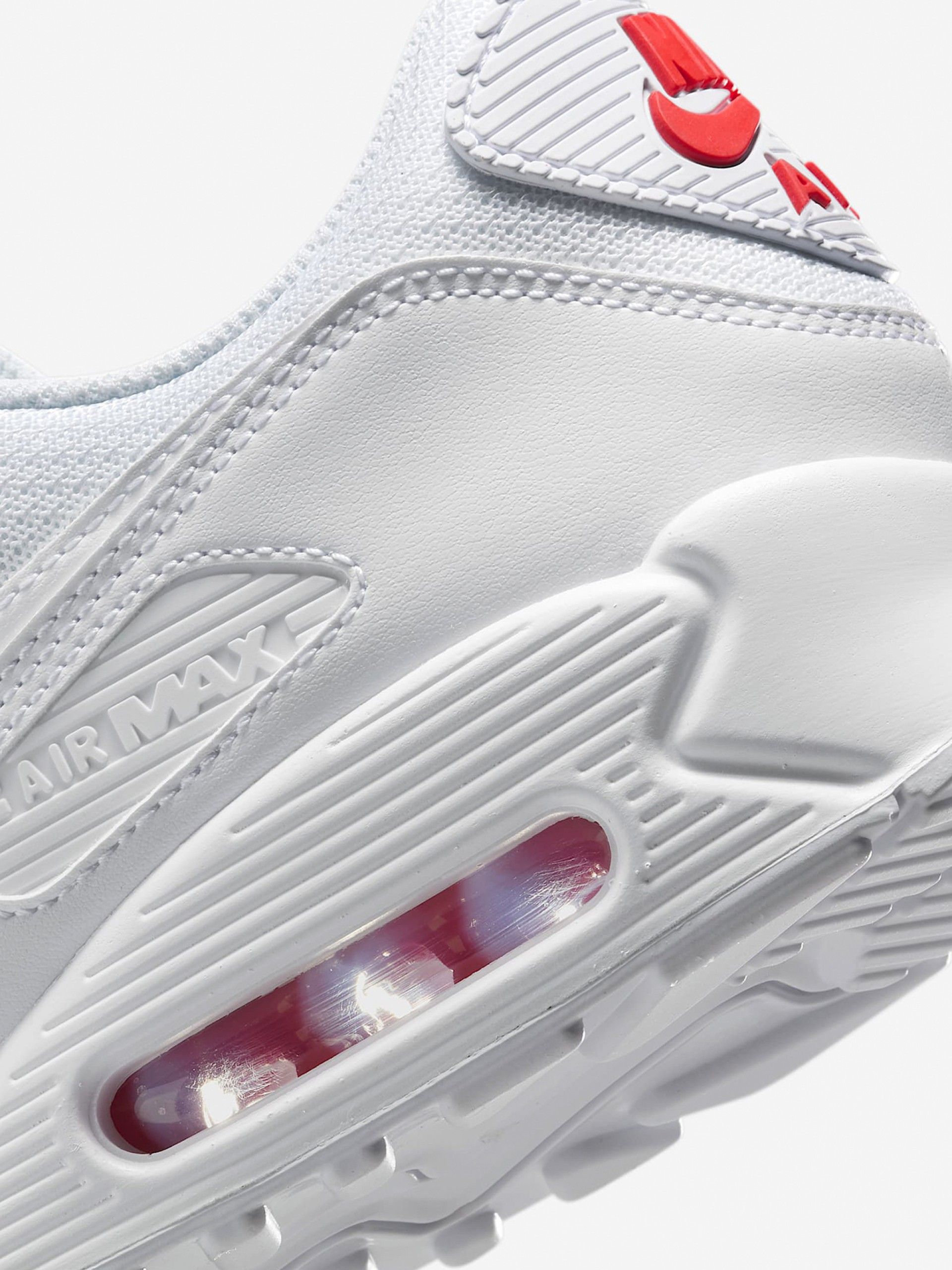 Sapatilhas Nike Air Max 90 Brancas e Vermelhas Para Homem