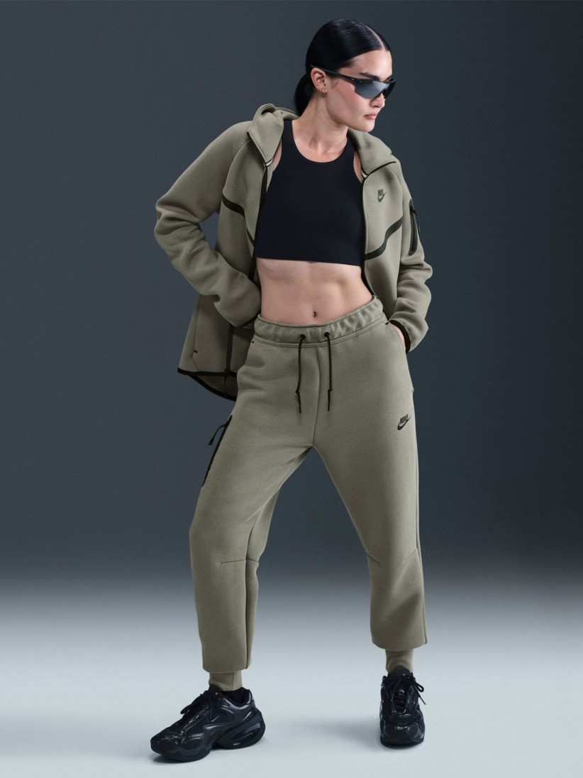 Pantalones Nike Sportswear Tech Fleece Mid-Rise Verdes Para Mujer Pantalones Nike Sportswear Tech Fleece Mid-Rise Verdes Para Mujer