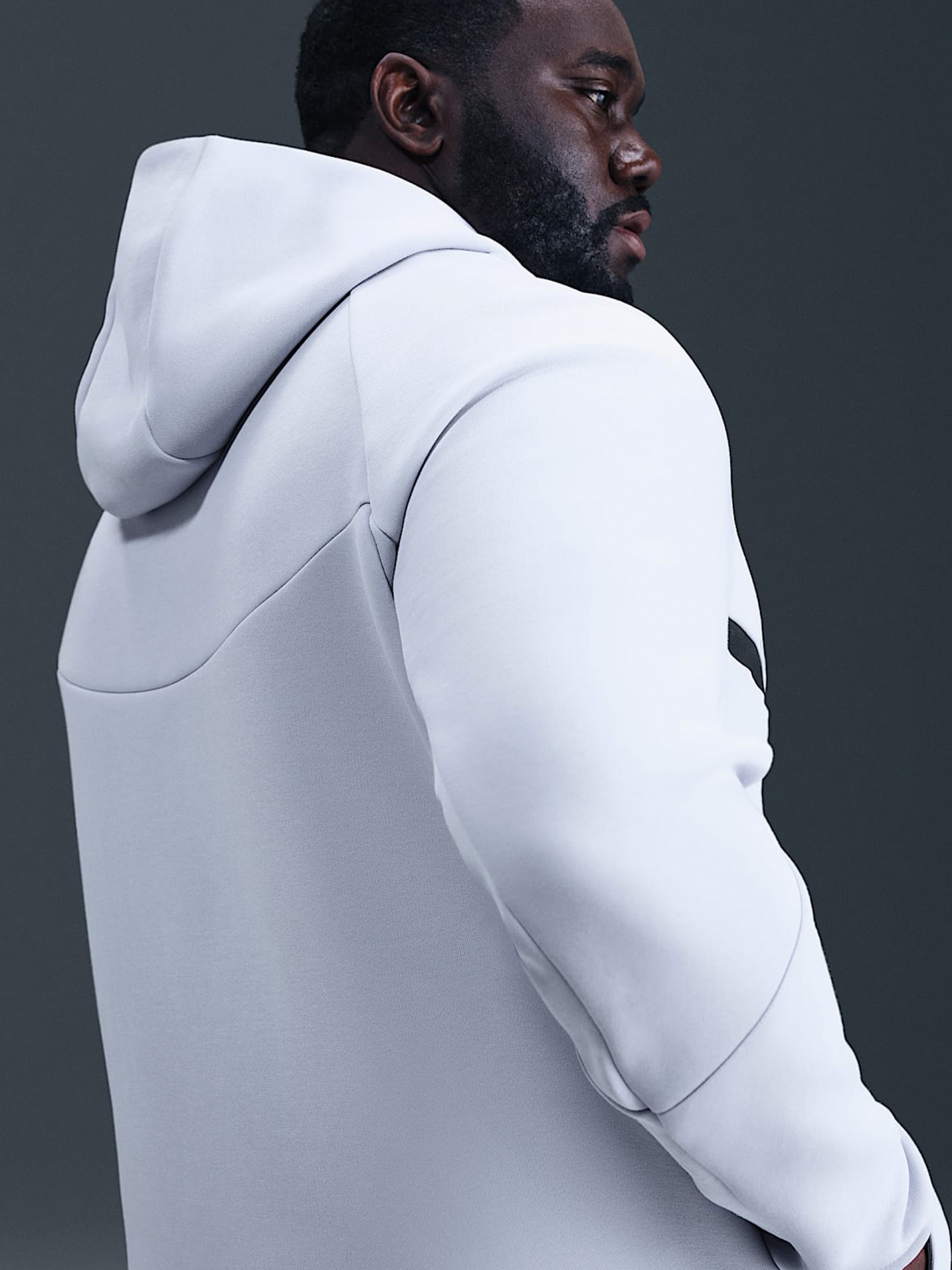 Nike Tech Fleece Windrunner Grey Hooded Jacket For Men