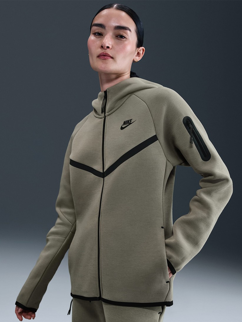 Chaqueta con Capucha Nike Sportswear Tech Fleece Windrunner Verde Para Mujer