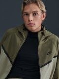Nike Tech Woven Green Hooded Windbreaker Jacket For Men