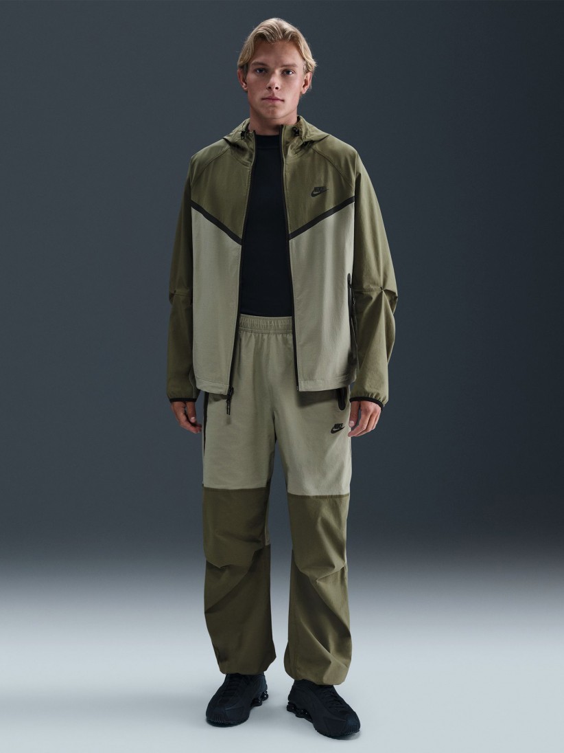Nike Tech Woven Green Hooded Windbreaker Jacket For Men
