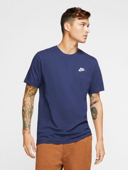 T-shirt Nike Sportswear Club Azul Para Homem