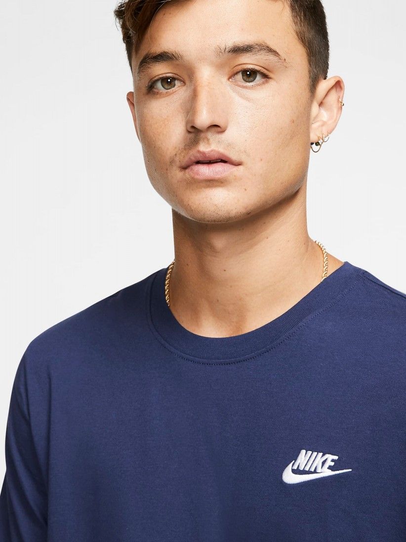 T-shirt Nike Sportswear Club Azul Para Homem