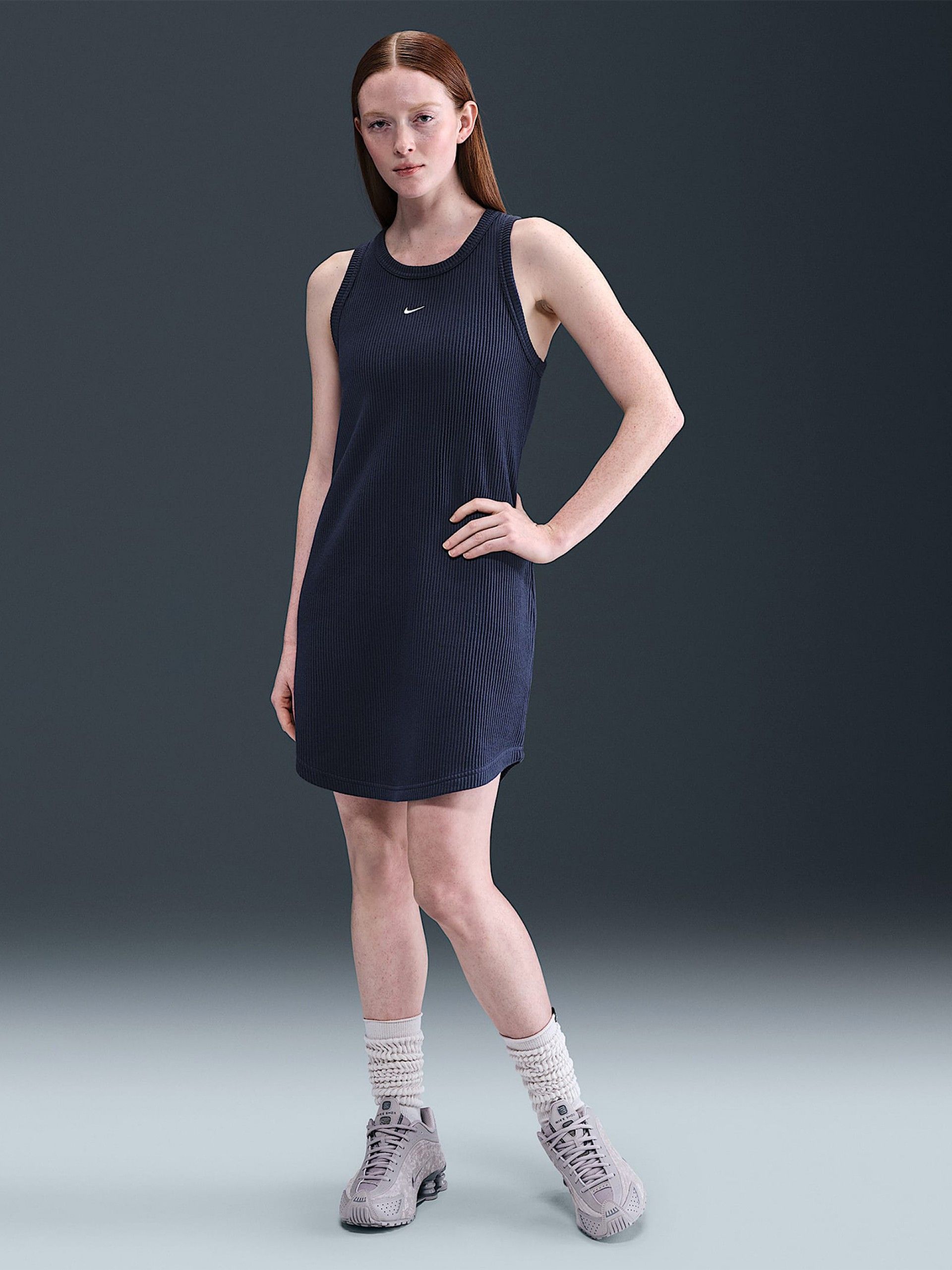 Vestido Nike Sportswear Chill Knit Azul Para Mujer