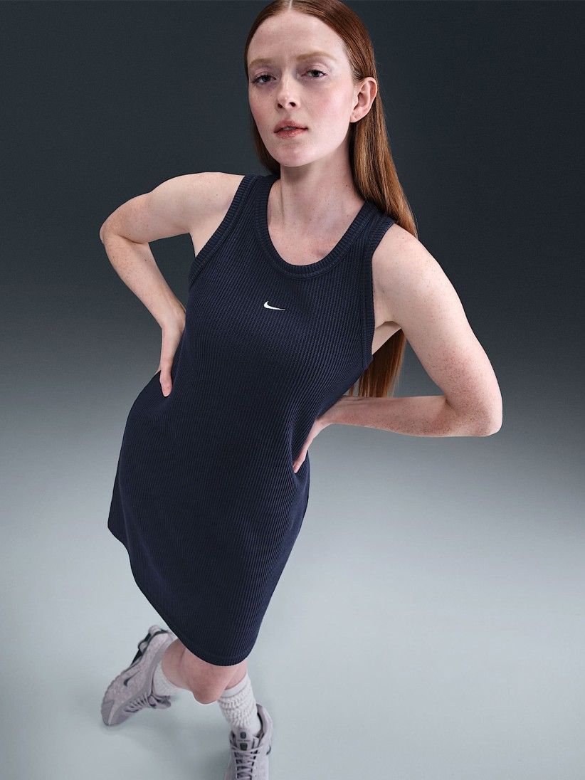Vestido Nike Sportswear Chill Knit Azul Para Mujer