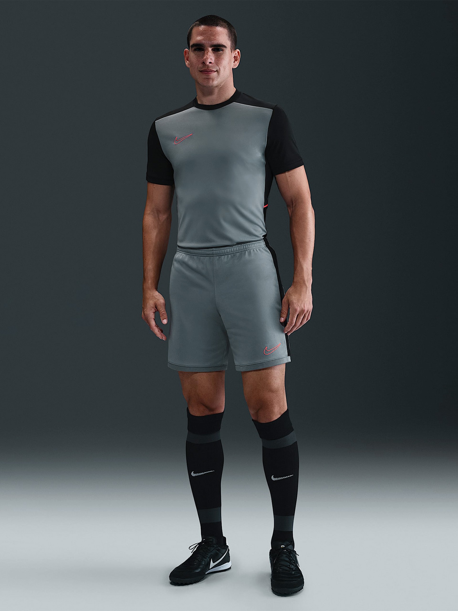 Nike Academy Dri-FIT 21cm Grey Football Shorts For Men