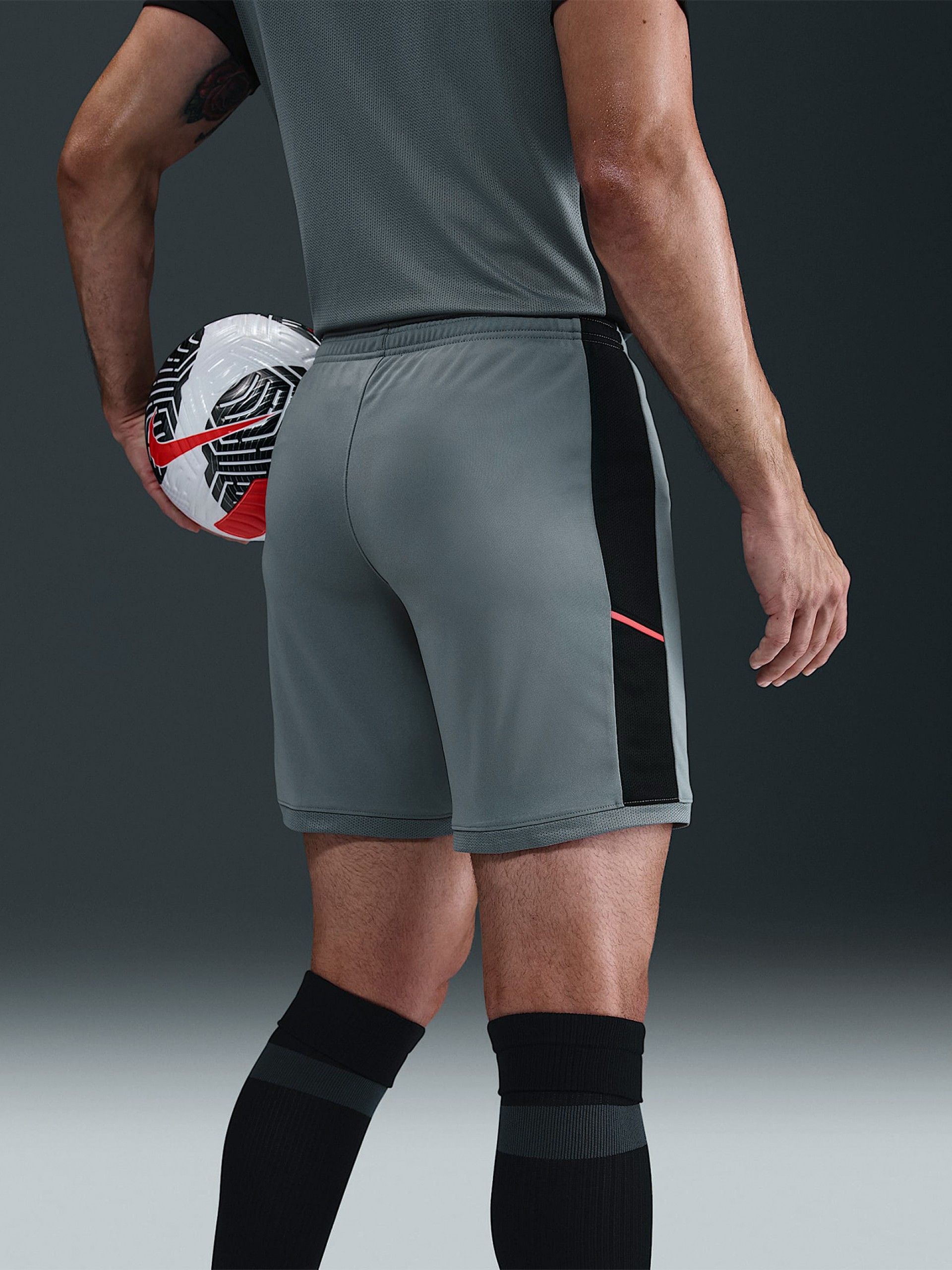 Nike Academy Dri-FIT 21cm Grey Football Shorts For Men