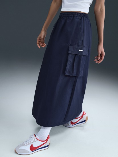 Falda Midi Nike Sportswear Loose Cargo Azul Para Mujer