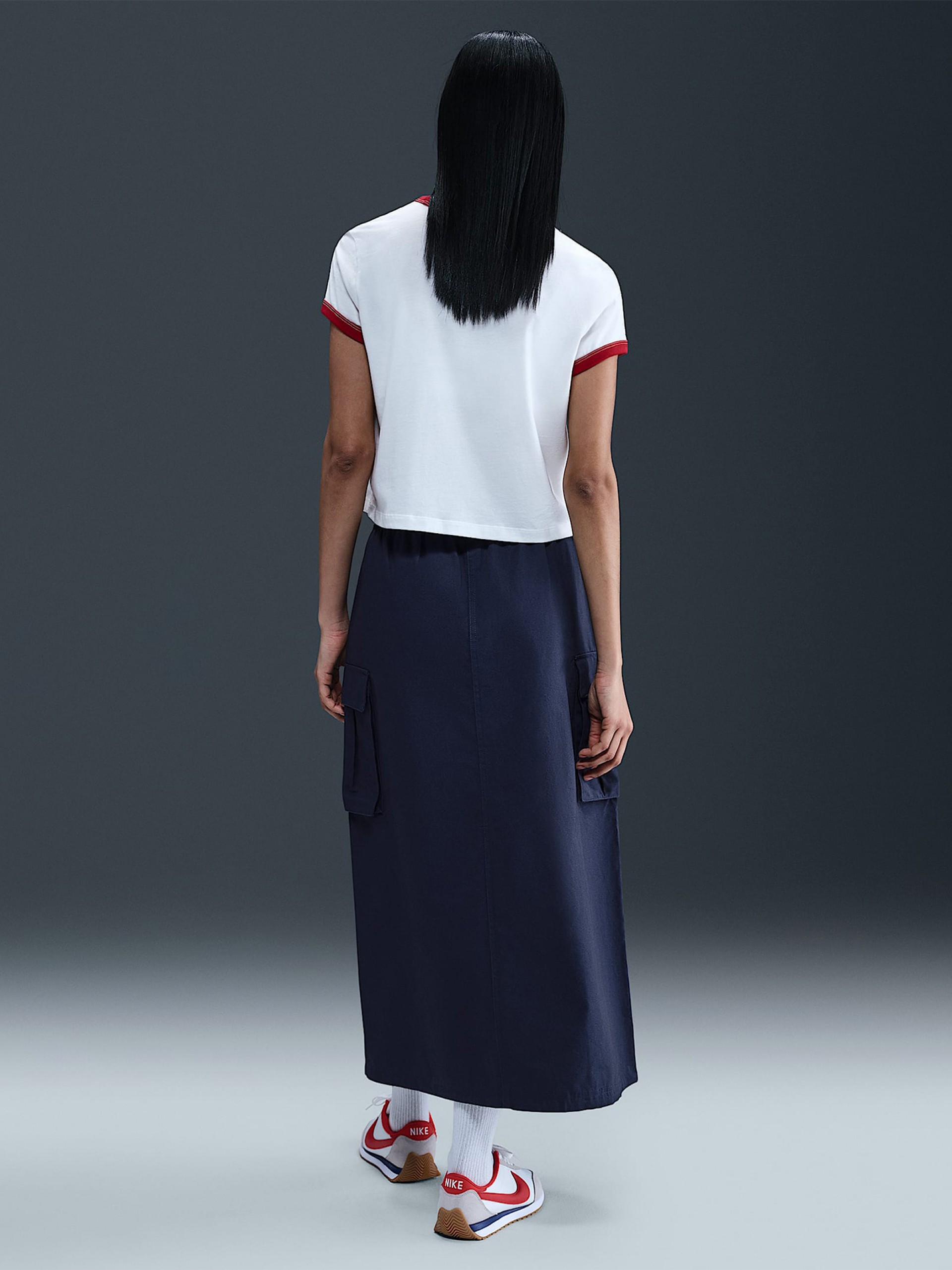 Falda Midi Nike Sportswear Loose Cargo Azul Para Mujer