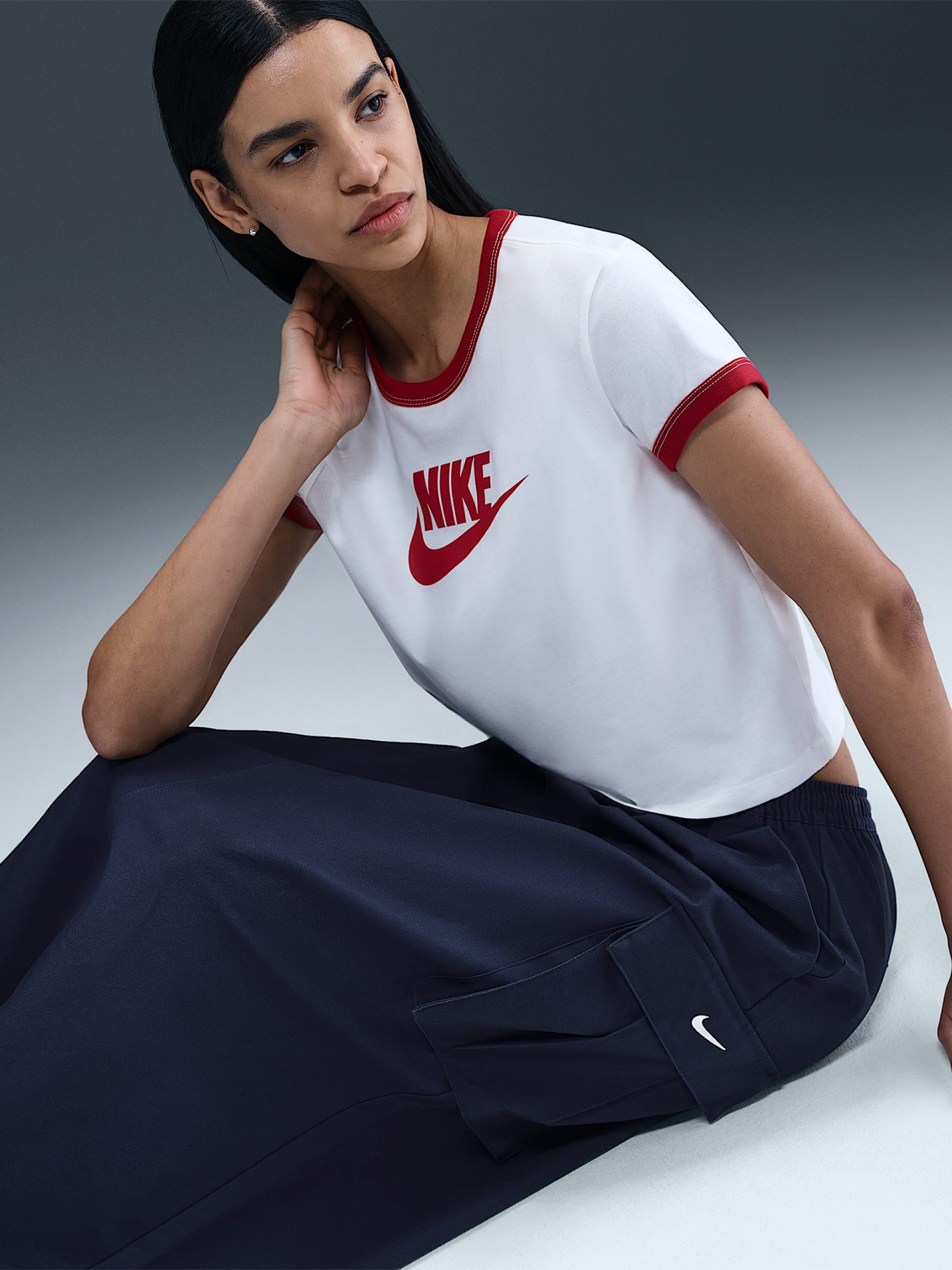 Nike Sportswear Loose Cargo Blue Midi Skirt For Women