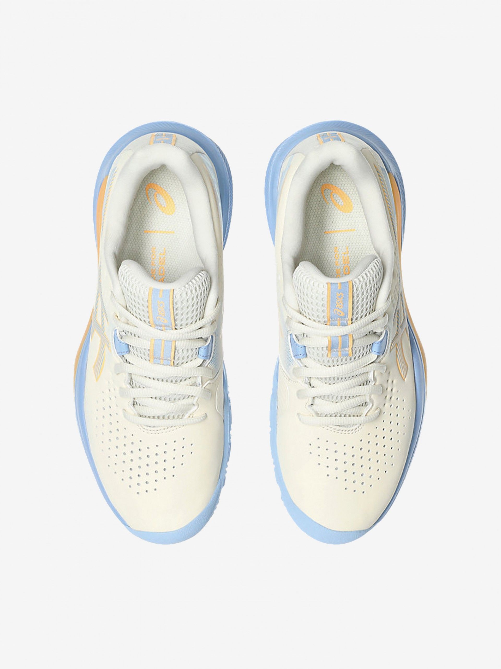 Zapatillas Asics GEL-Challenger 15 Padel Beige y Azules Para Mujer