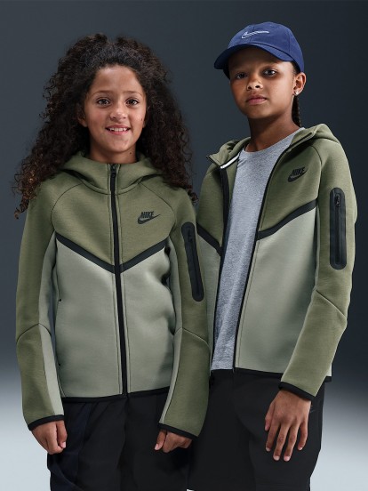 Nike Sportswear Tech Fleece Junior Green Hooded Jacket