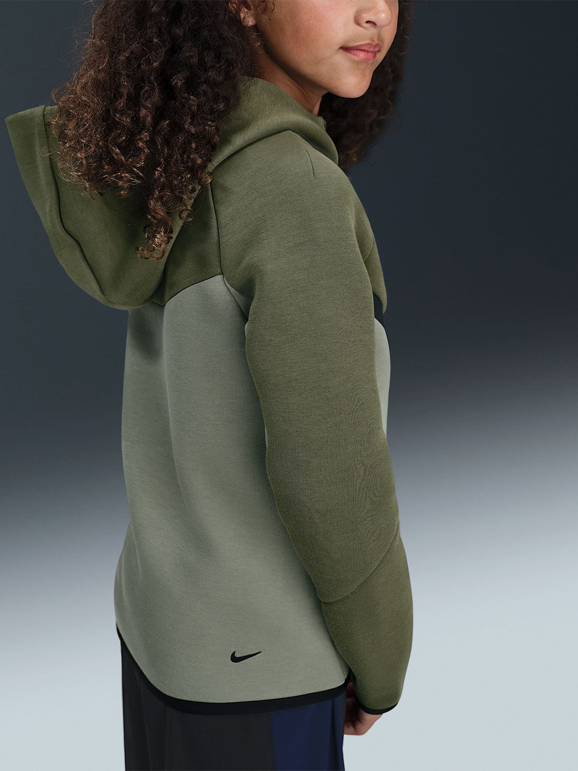 Nike Sportswear Tech Fleece Junior Green Hooded Jacket