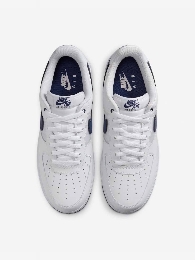 Sapatilhas Nike Air Force 1 07 LV8 Brancas e Azuis Para Homem