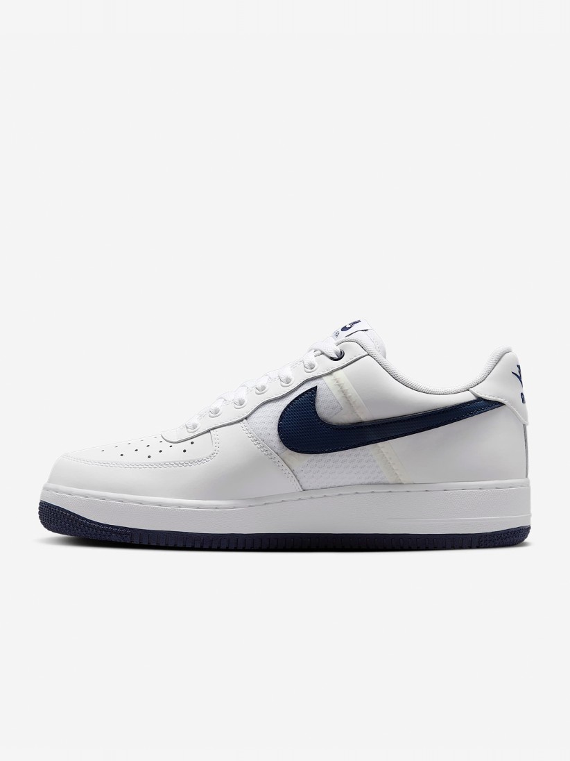 Sapatilhas Nike Air Force 1 07 LV8 Brancas e Azuis Para Homem
