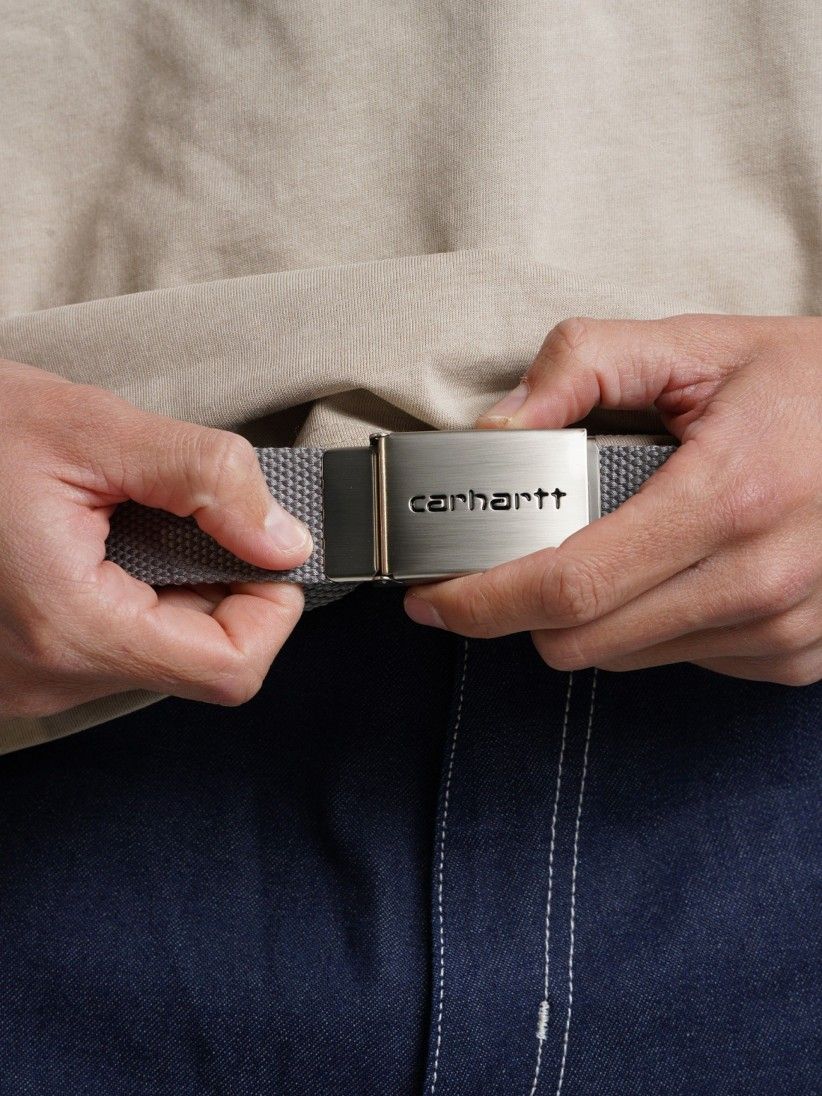 Cinto Carhartt WIP Chrome Cinzento