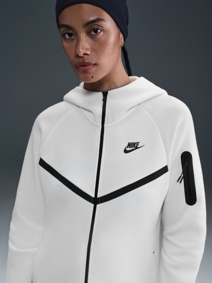 Nike Sportswear Tech Fleece Windrunner White Hooded Jacket For Women
