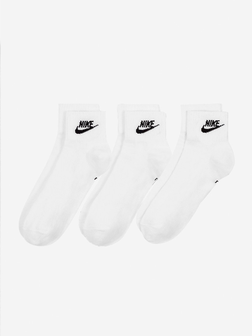 Meias Nike Everyday Essential Ankle Brancas (3 Pares)