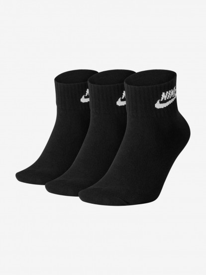 Meias Nike Everyday Essential Ankle Pretas (3 Pares)