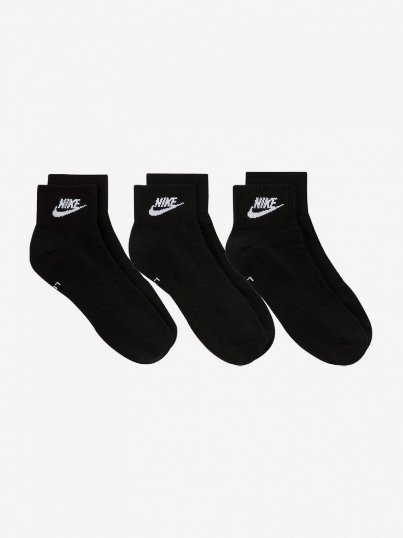 Meias Nike Everyday Essential Ankle Pretas (3 Pares)