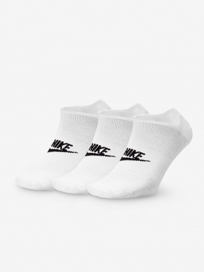 Meias Nike Sportswear Everyday Essential No-Show Brancas (3 Pares)