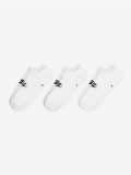 Meias Nike Sportswear Everyday Essential No-Show Brancas (3 Pares)