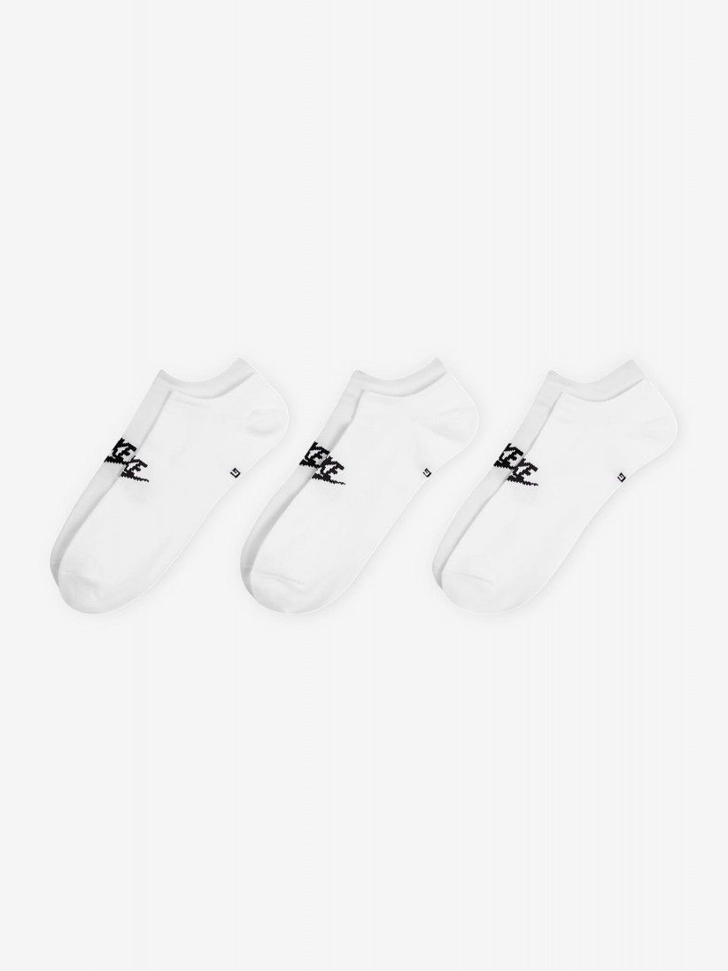 Meias Nike Sportswear Everyday Essential No-Show Brancas (3 Pares)