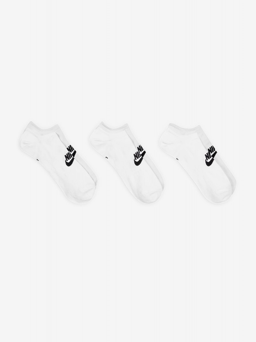 Meias Nike Sportswear Everyday Essential No-Show Brancas (3 Pares)