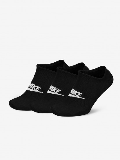 Meias Nike Sportswear Everyday Essential No-Show Pretas (3 Pares)