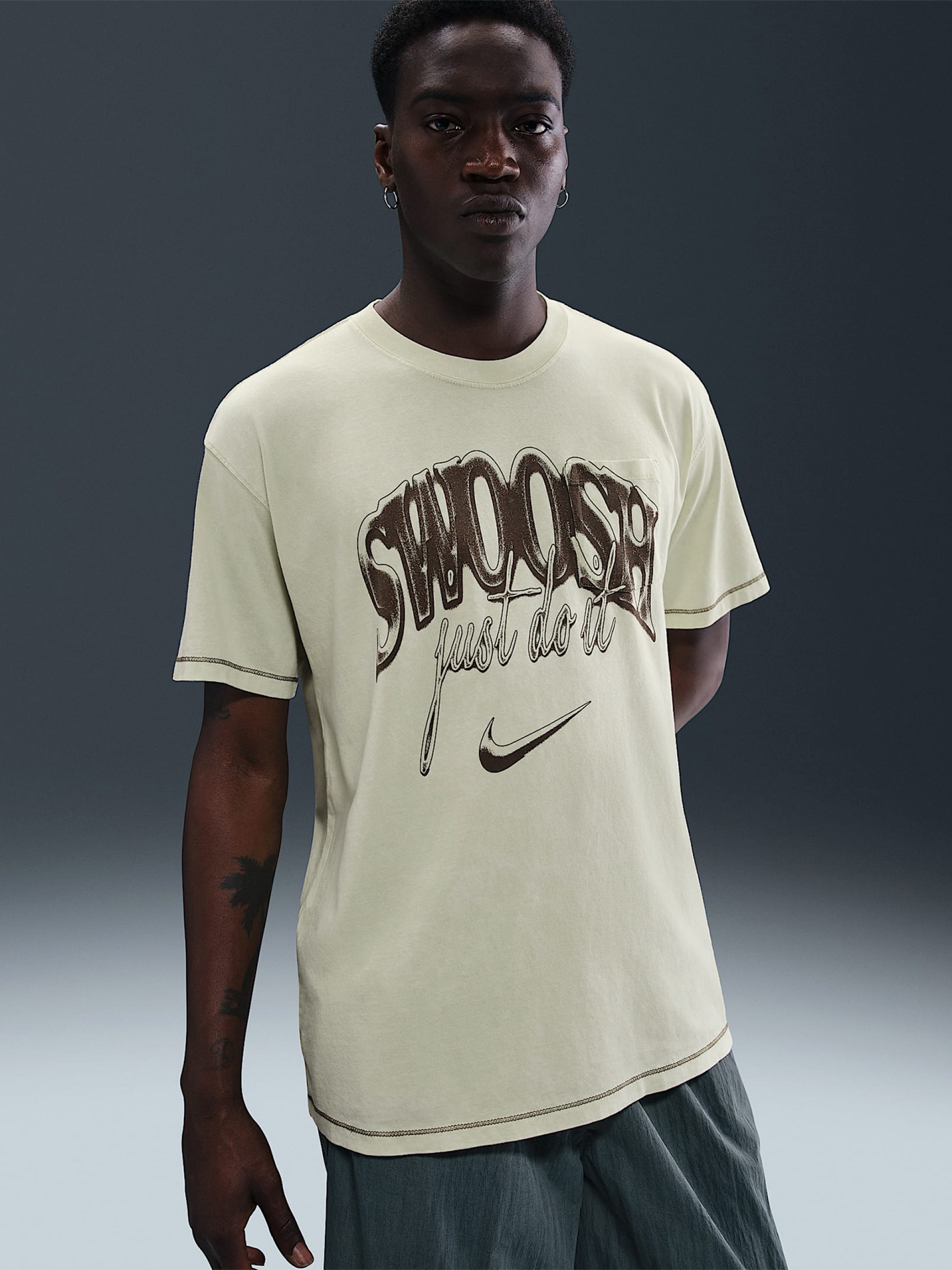 Nike Sportswear Max90 Pocket Vintage Khaki T-shirt For Men