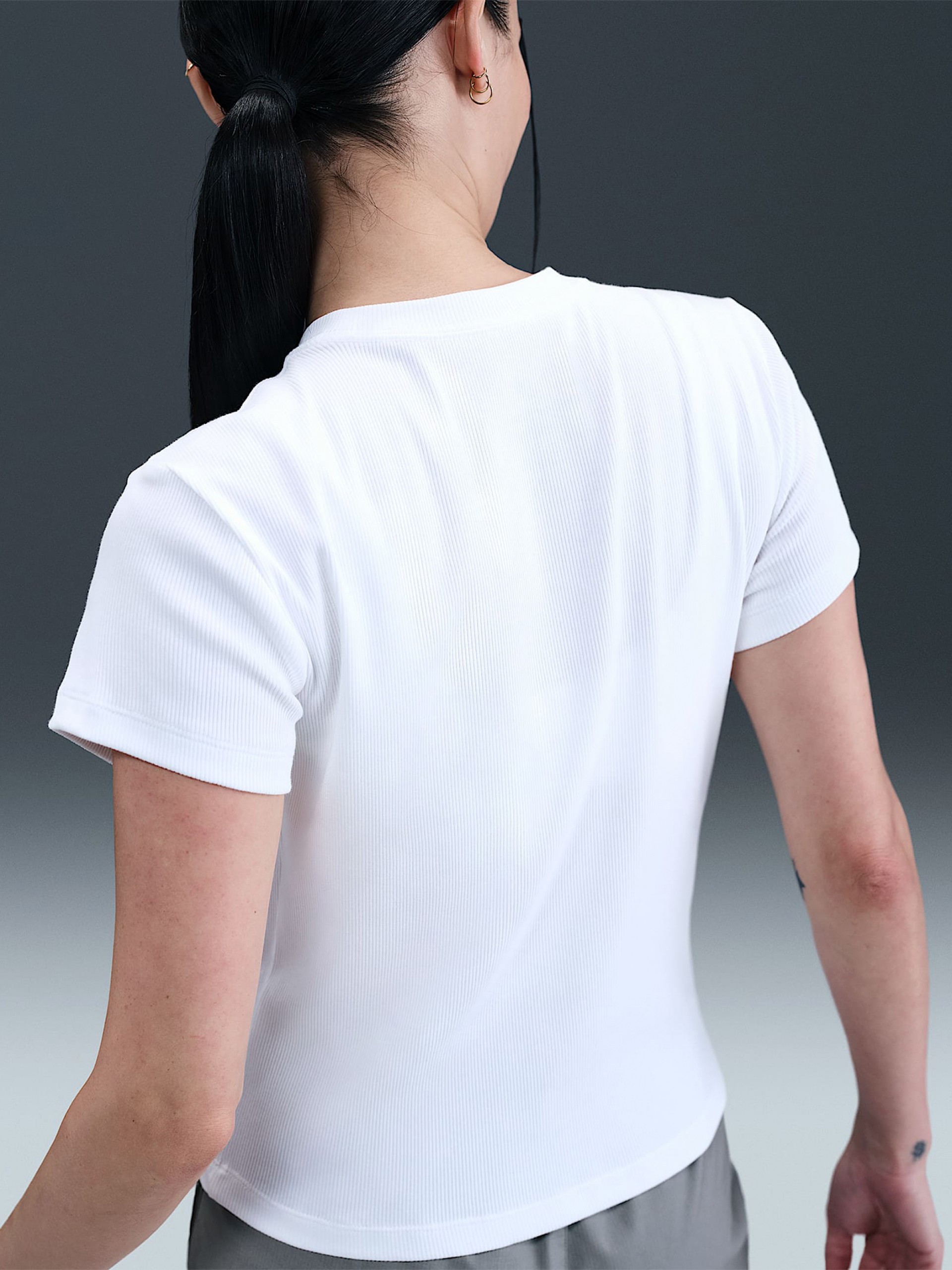 Nike Sportswear Tight Ribbed White T-shirt For Women
