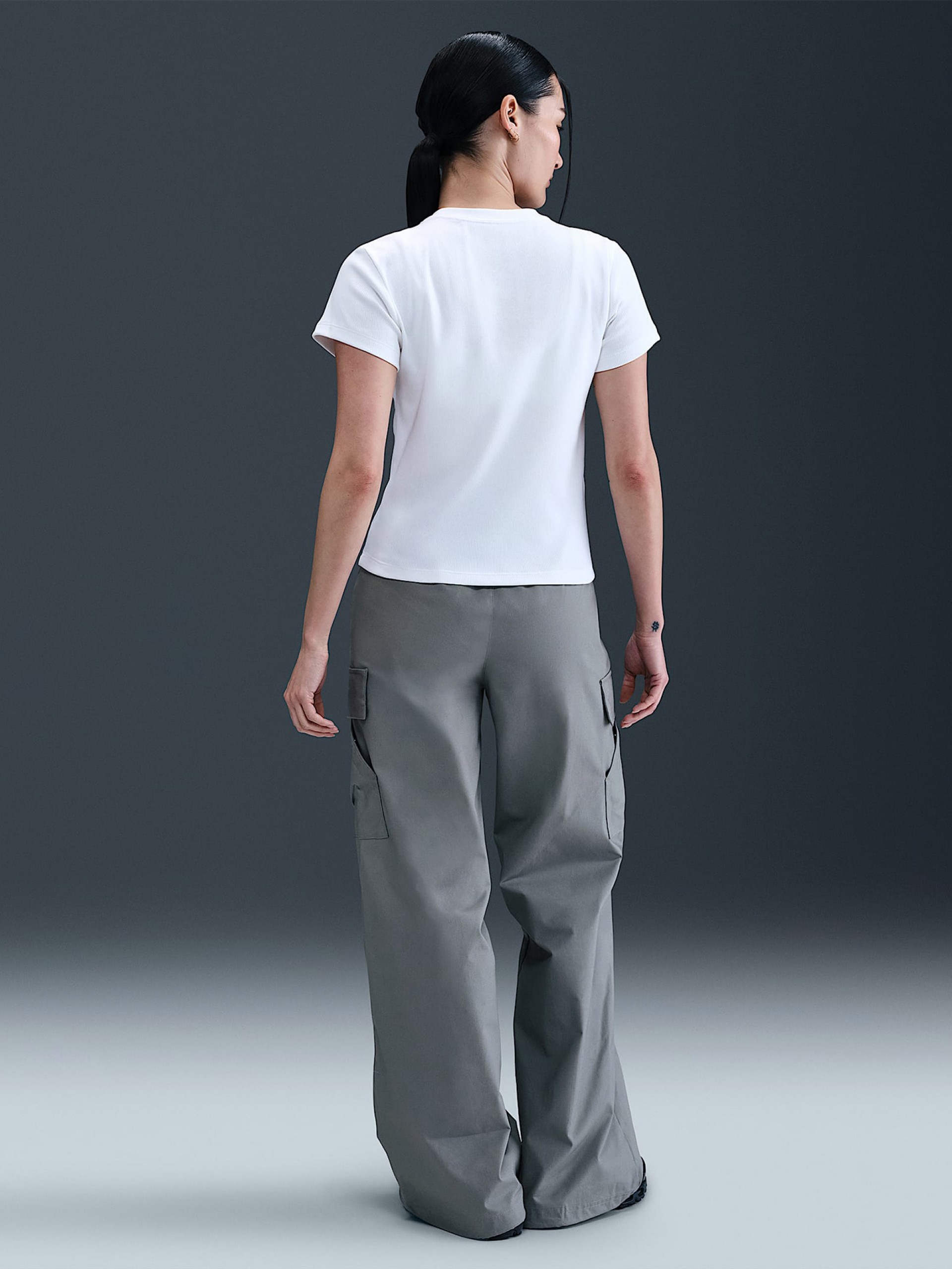 Nike Sportswear Tight Ribbed White T-shirt For Women